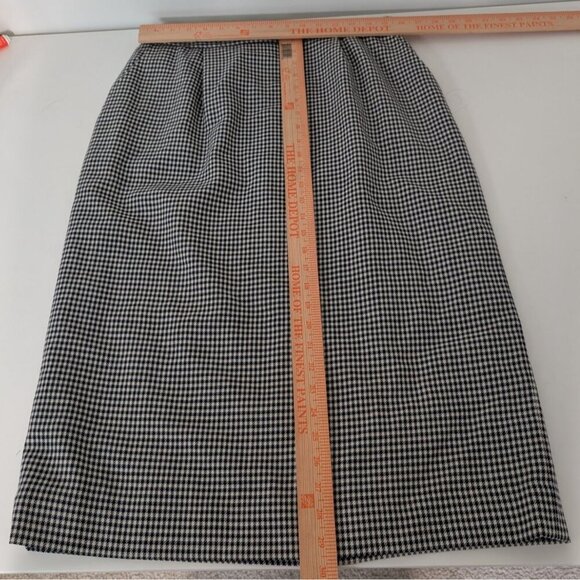 Pendleton Houndstooth Wool Midi Skirt Womens Size 14 30 Waist Blue Vintage 90s - Picture 10 of 12
